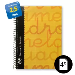 CUADERNO 4º 2,5MM 80H 70G TAPA DURA NARANJA LAMELA 7CTE002N