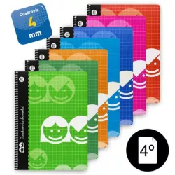 CUADERNO ESPIRAL 4º 4MM 40H 70G SURTIDO LAMELA 07004