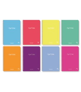 Cuaderno cuarto 80hj 90g liso mrg t/pp plastipac surtido pacsa 16573