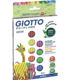 Plastilina patplume 8 unidades surtidas fluor 33grs giotto 513200