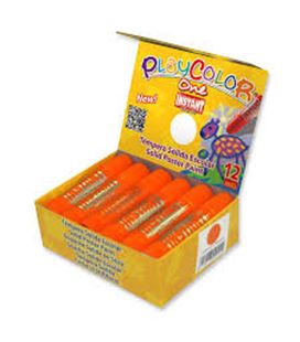 Tempera solida naranja 12und 10grs basic one playcolor 10941