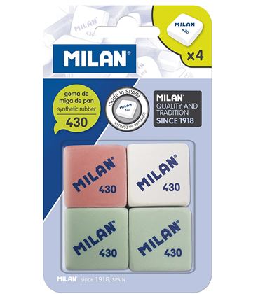 Goma de borrar miga pan clasica 430 4 unidades milan bmm9215 - BMM9215