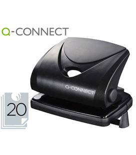 Taladro 2 agujeros 20 hojas negro q-connect 25516 kf01234