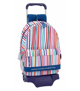 Mochila con carro grande bennetton color lines safta 611828160 - 611828160