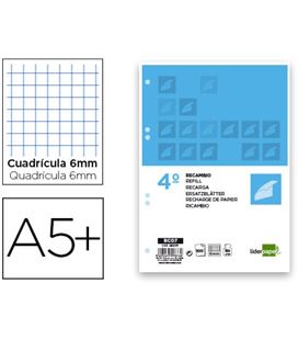 Recambio 4º 6x6 100h 80grs 4 anillas liderpapel rc07 29677 - 29677
