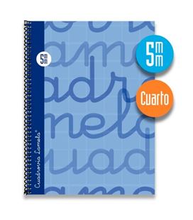 Cuaderno 4º 5mm 80h 70g tapa dura azul lamela 7cte005a