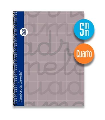 Cuaderno 4º 5mm 80h 70g tapa dura gris lamela 7cte005g - 7CTE005G