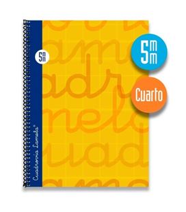 Cuaderno 4º 5mm 80h 70g tapa dura naranja lamela 7cte005n