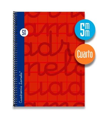 Cuaderno 4º 5mm 80h 70g tapa dura rojo lamela 7cte005r - 7CTE005R