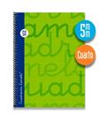 Cuaderno 4º 5mm 80h 70g tapa dura verde lamela 7cte005v