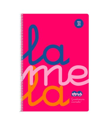 Cuaderno fº 3mm 80h 90g tapa plastic rosa fluor lamela 7ftp003r - 7FTP003R