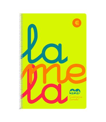 Cuaderno fº 4mm 80h 90g tapa plastic amarillo fluor lamela 7ftp004a - 7FTP004A