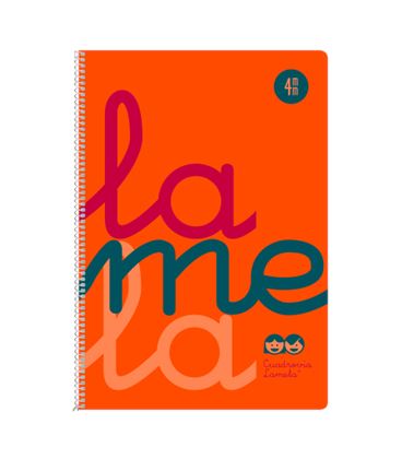 Cuaderno fº 4mm 80h 90g tapa plastic naranja fluor lamela 7ftp004n - 7FTP004N