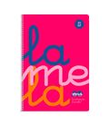 Cuaderno fº 2,5mm 80h 90g tapa plastic rosa lamela 7ftp002r