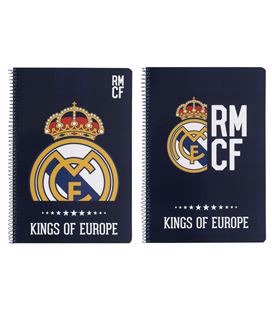 Cuaderno fº 4x4 80h tapa dura blue año 16/17 real madrid safta 511724066