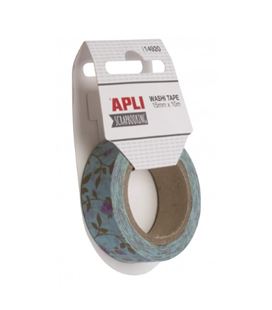 Cinta adhesiva decorada washi tape flor lila 15mmx10m apli 14920 - 14920