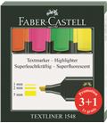 Marcador fluorescente pack 3+1n surtidos textliner faber castel 1548