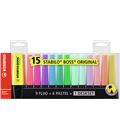 Marcador fluorescente estuche 15 colores boss stabilo 7015-01-5