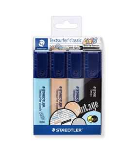 Marcador fluorescente estuche 4 colores vintage staedtler 364 cwp4 04981 - 364 CWP4