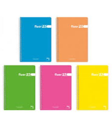 Cuaderno espiral fº 4x4 80h 90grs tapa polipropileno fluorpac pacsa 16551 - 16551