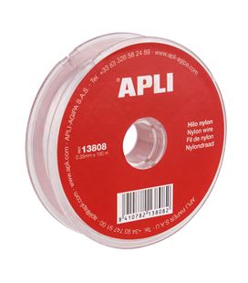 Bobina de cuerda nylon blanca 0,35mm. x 100m apli 13808 - 114053