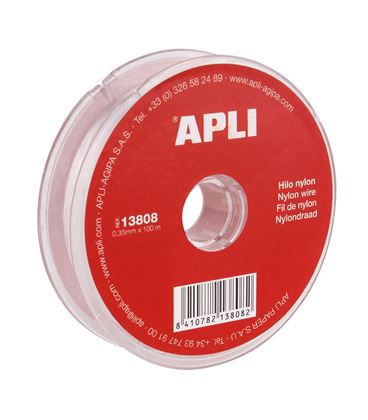 Bobina de cuerda nylon blanca 0,35mm. x 100m apli 13808 - 114053