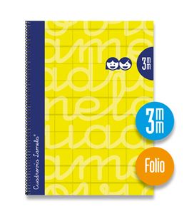Cuaderno fº 3mm 80h 70g t.dura amarillo lamela 7fte003am