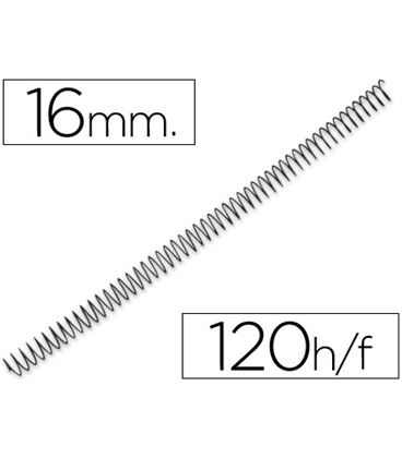 Espiral metalica 16mm negras (caja 100) paso 5:1 yosan 3034e4n16 - 39130