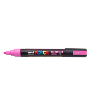 Rotulador permanente 2,5mm rosa fluor pc-5m posca uni 19807 - 198077000_2