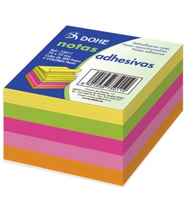 Notas adhesivas 75x75 5 colores neon 400h dohe 75011 - 75011