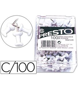 Chincheta push pins blanco c.100 liderpapel 18-bl 16594