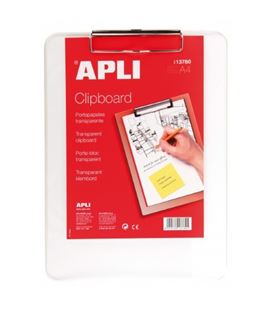 Carpeta pinza a4 transparente plastico apli 13780 - 13780