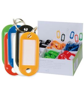 Llavero personalizable plastico colores surtidos caja 100 unidades kf10869 - 48657