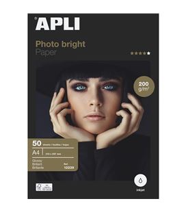 Papel a4 fotografico everyday brillante 50hojas 200g/m2 apli 12239 - 12239