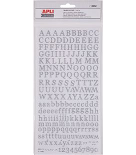 Letras adhesivas glitter plateadas 2 hojas apli 13652 - 13652