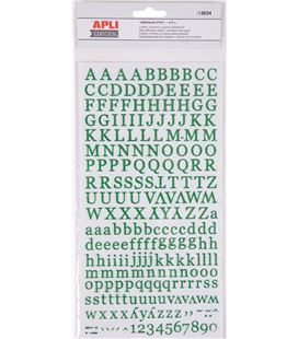 Letras adhesivas glitter verdes 2 hojas apli 13654 - 13654