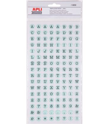 Letras adhesivas epoxin dots pastel 2 hojas apli 13892 - 13892