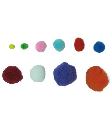 Pompones colores y tamaños surtidos pack 100uds grafoplas 68012700 - 112096