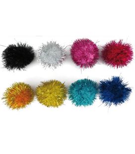 Pompones brillantes colores surtidos 5cm pack 52uds grafoplas 68013000 - 112099