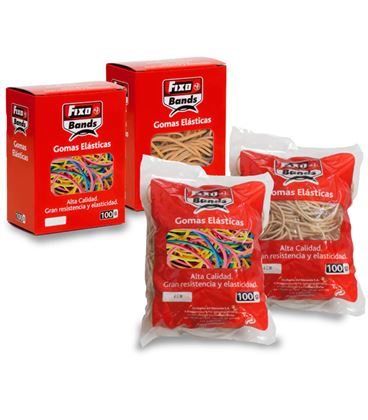 Goma elastica 100g surtido tamaños+color fixo 145099 - 145099
