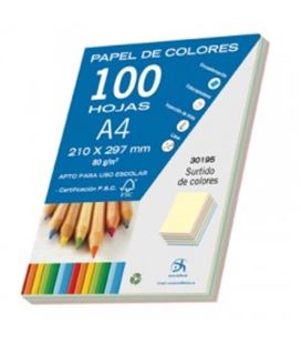 Papel a4 80gr 100h colores pastel dohe 30195