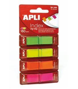 Nota adhesiva posit banderita 12x45 zigzag 160h fluor apli 12482