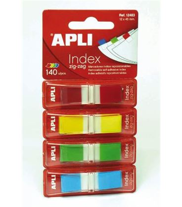 Nota adhesiva posit banderita 12x45 zigzag 140h film apli 12483 - 170215