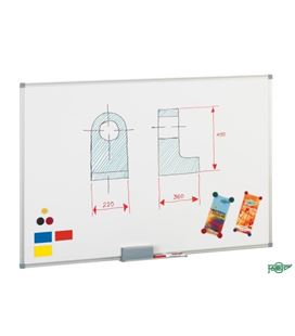 Pizarra blanca imantada 90cmx120cm marco de aluminio faibo 840-11 - 840