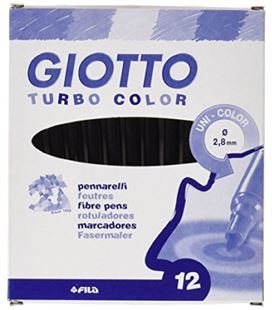 Rotulador escolar negro turbo color 12u giotto 485036 - 485036