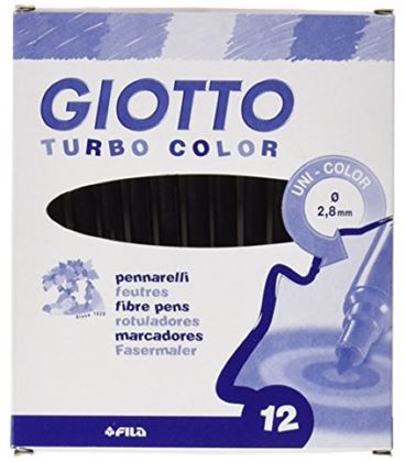 Rotulador escolar negro turbo color 12u giotto 485036 - 485036