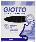 Rotulador escolar negro turbo color 12u giotto 485036 - 485036