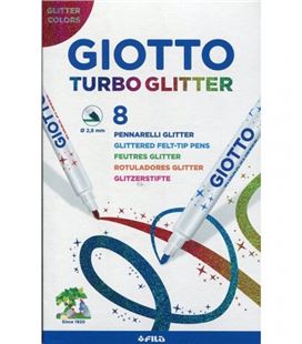 Rotulador escolar turbo glitter purpurina c.8 giotto 425800 - 37641