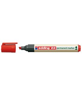 Rotulador permanente biselada rojo marker edding 22-02