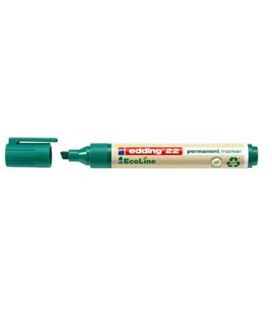 Rotulador permanente biselada verde marker edding 22-04